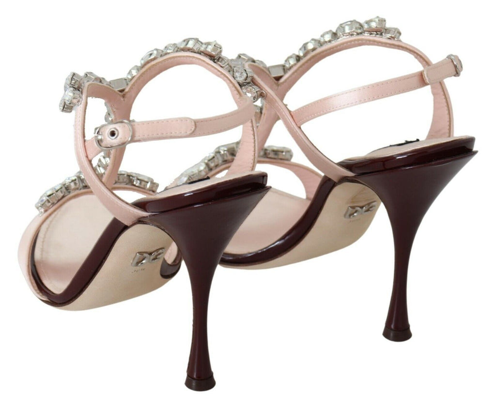 Dolce & Gabbana Pink Crystals Heels Keira Sandalen