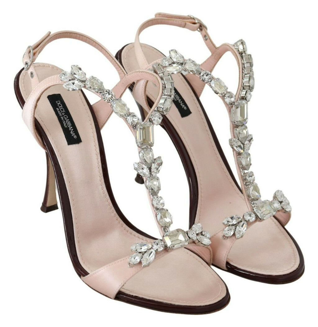 Dolce & Gabbana Pink Crystals Heels Keira Sandalen