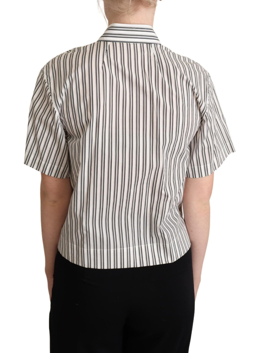 Dolce & Gabbana weiß-schwarz gestreifte Hemdbluse Top