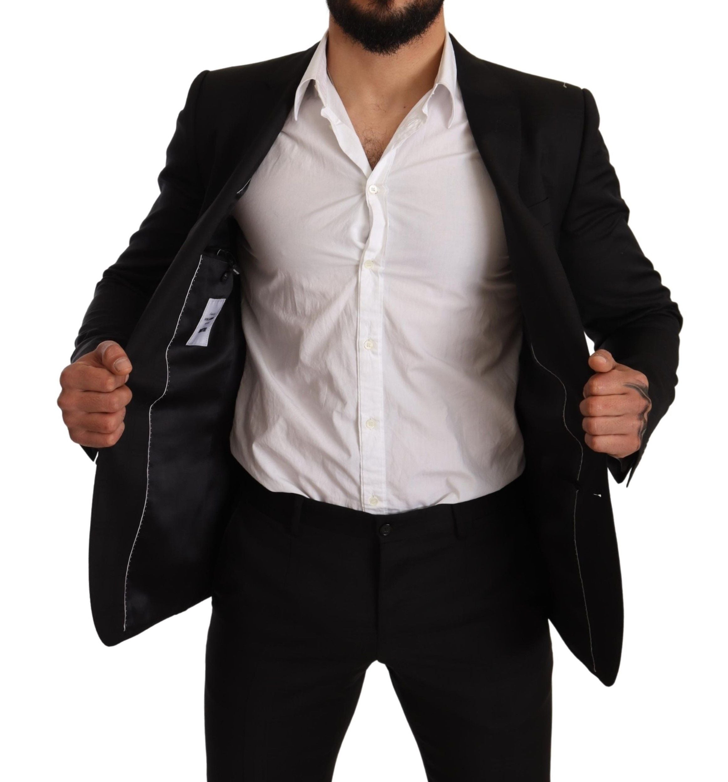 Dolce & Gabbana Dark Gray Check MARTINI SLIM FIT 2 Piece Suit