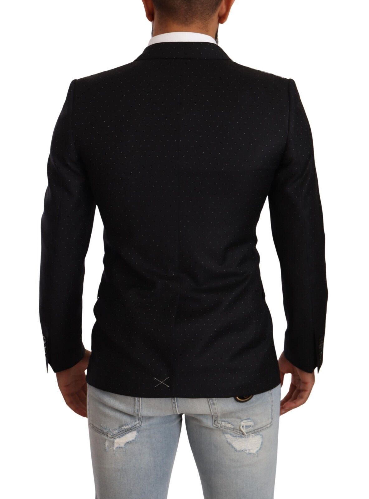 Dolce & Gabbana Dark Gray Dotted Double Breasted MARTINI Jacket