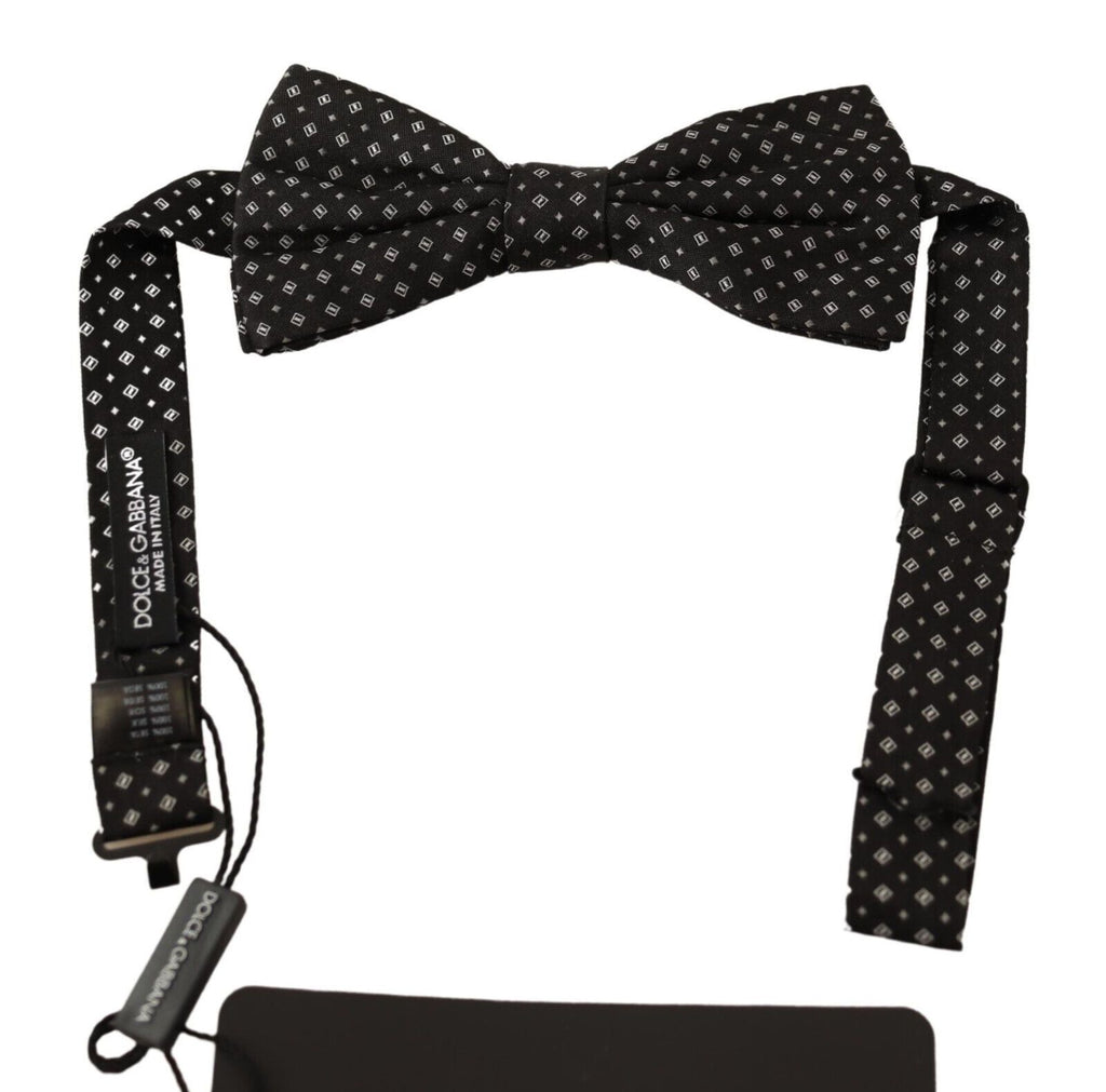 Dolce & Gabbana Dark Gray 100% Silk Adjustable Neck Papillon Tie