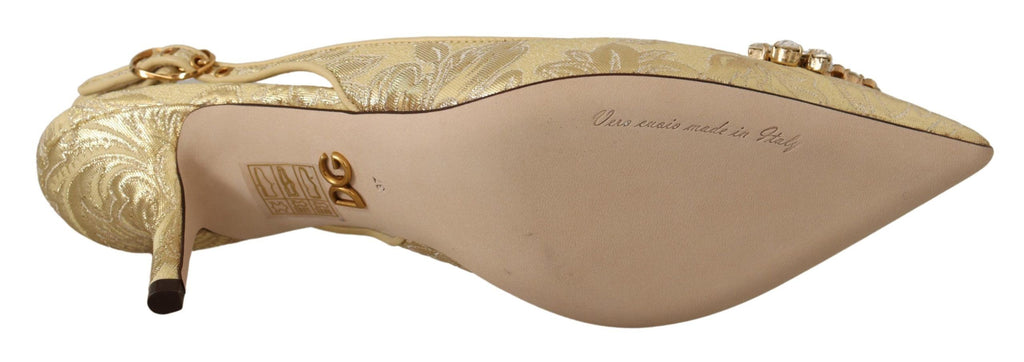 Dolce & Gabbana Goldene Kristall Slingpumps High Heels Schuhe