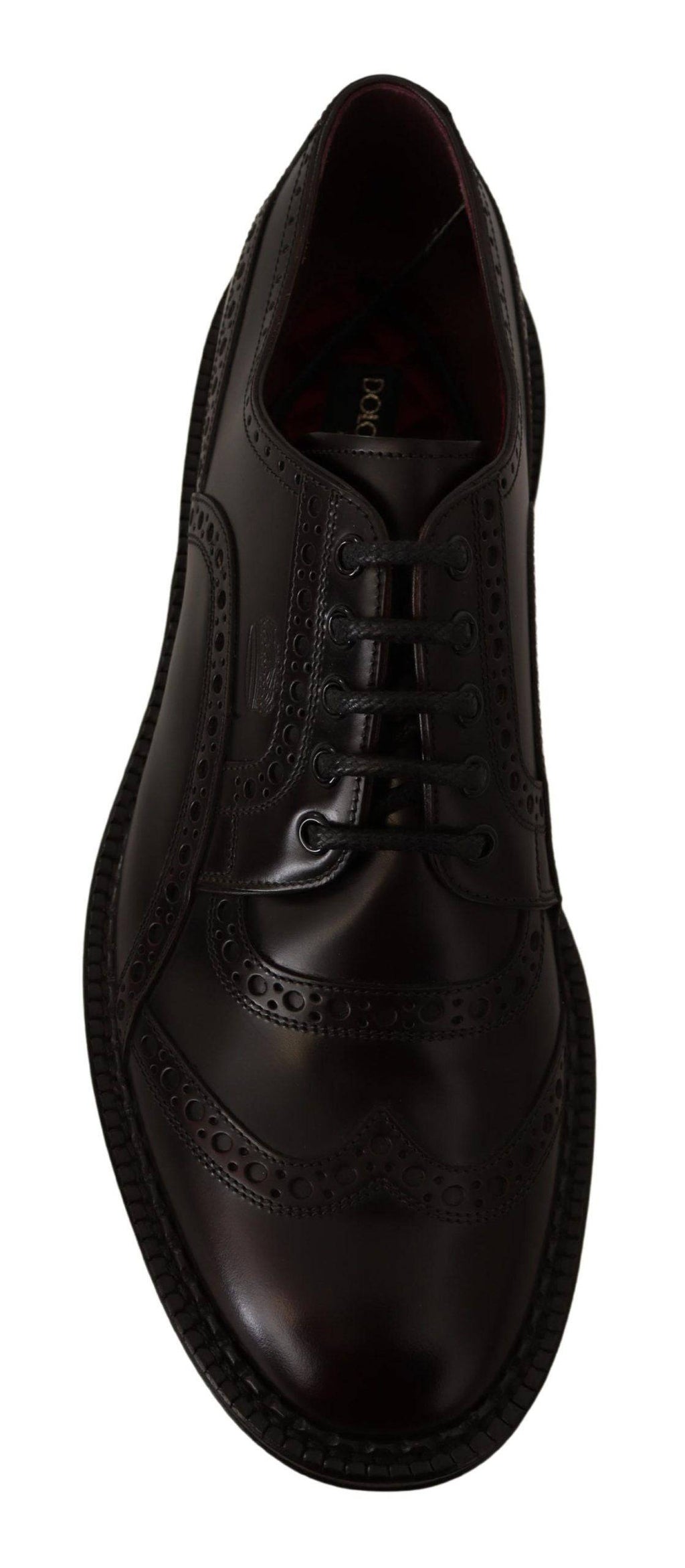 Chaussures Oxford Wingtip en cuir violet de Dolce & Gabbana, chaussures formelles élégantes pour homme.