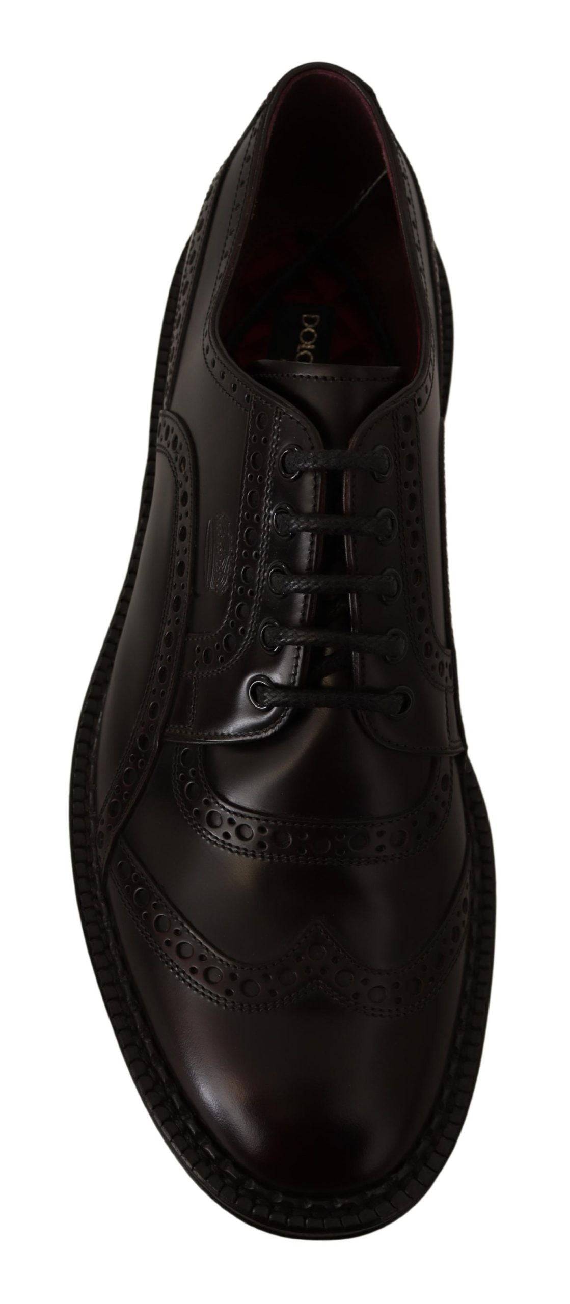 Chaussures Oxford Wingtip en cuir violet de Dolce & Gabbana, chaussures formelles élégantes pour homme.