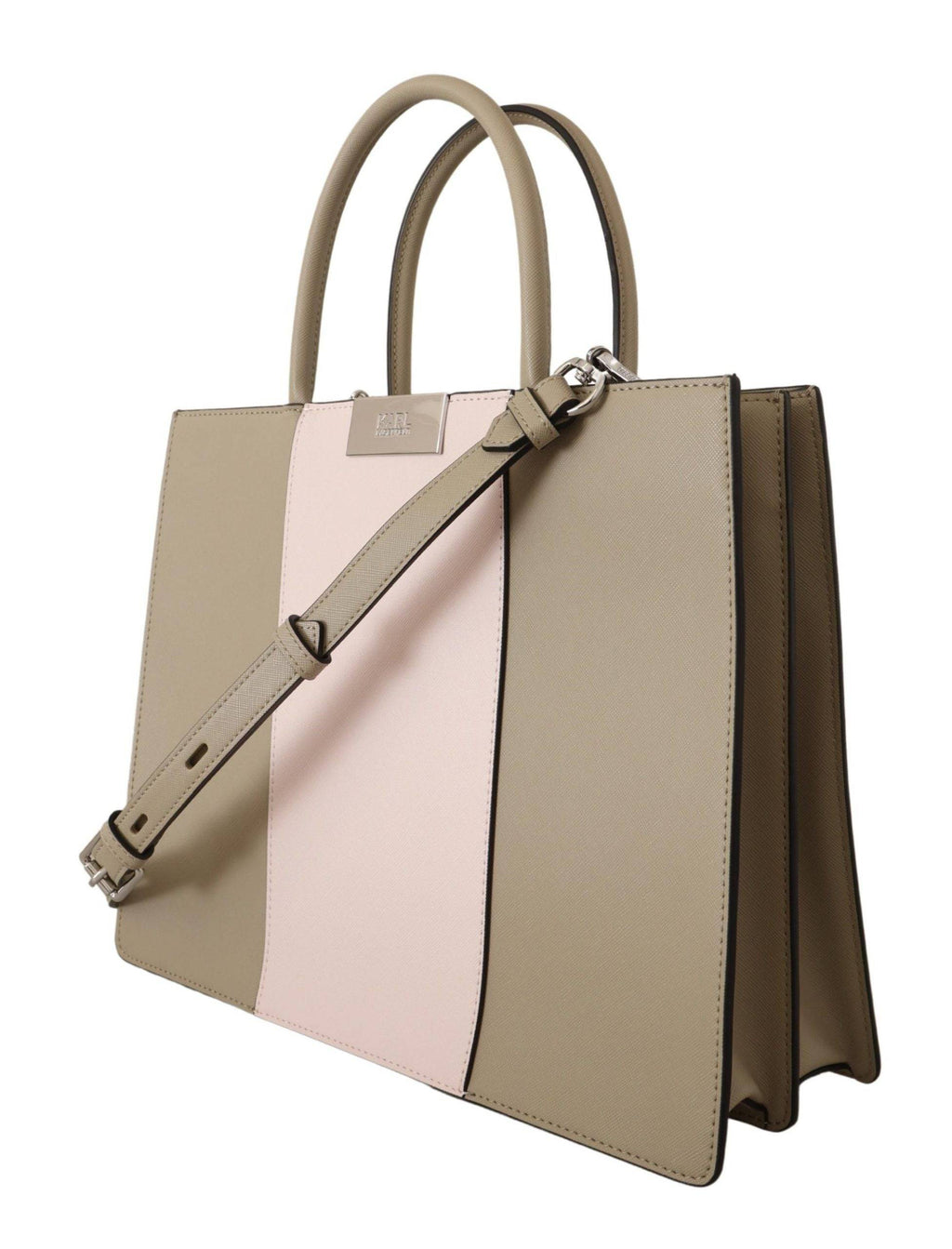 Sac cabas en polyuréthane vert sauge de Karl Lagerfeld, sac à épaule élégant avec design moderne et détails sophistiqués.