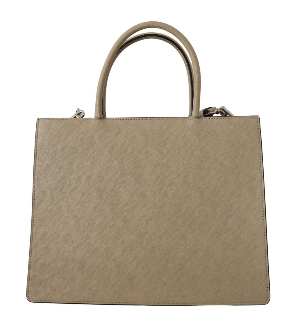 Sac cabas en polyuréthane vert sauge de Karl Lagerfeld, sac à épaule élégant avec poignées robustes et design moderne.