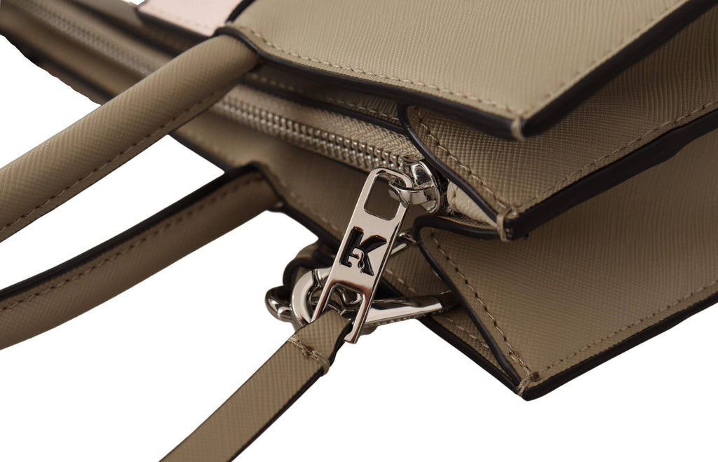 Sac cabas en polyuréthane vert sauge de Karl Lagerfeld, sac à bandoulière élégant avec logo de la marque.