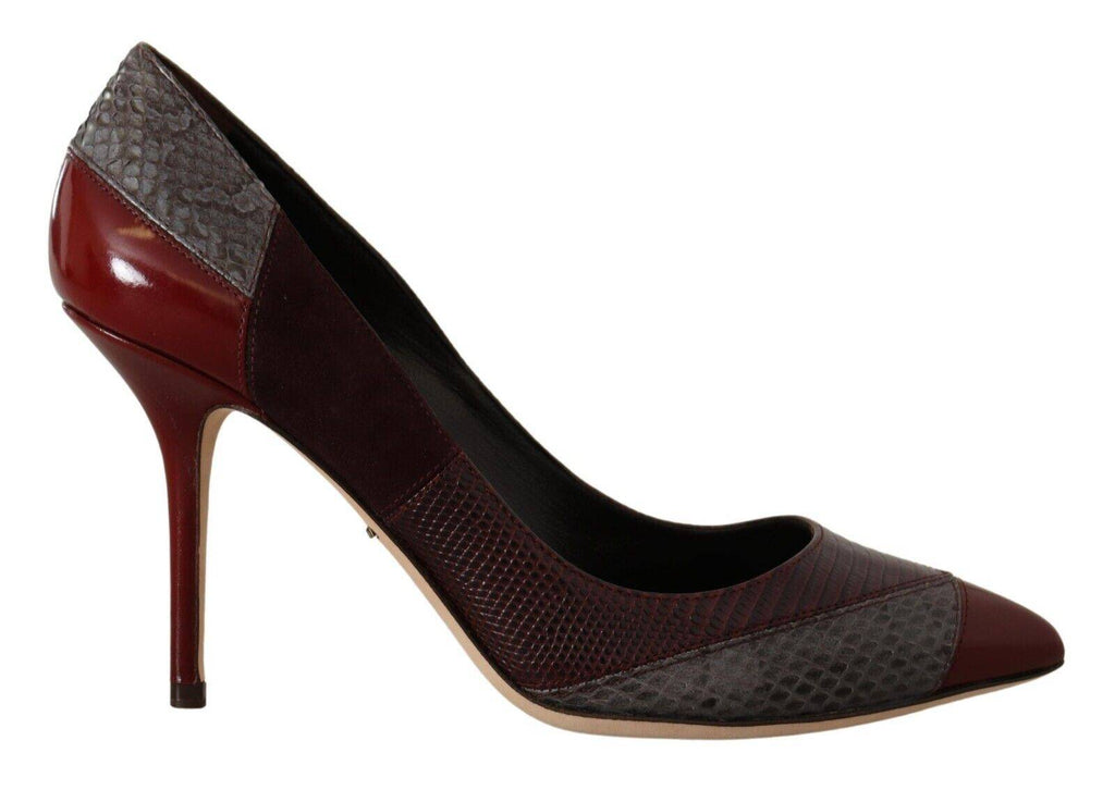 Escarpins Dolce & Gabbana en cuir exotique multicolore avec talons, chaussures élégantes et colorées.