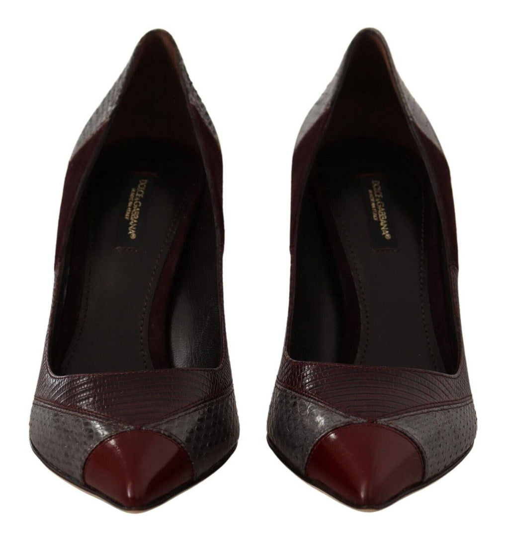 Escarpins Dolce & Gabbana en cuir exotique multicolore avec talons élégants et design sophistiqué.