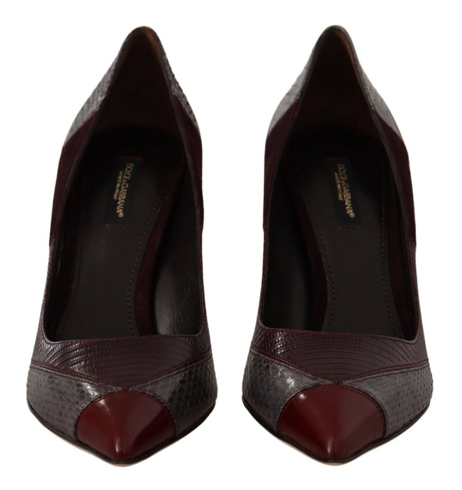 Escarpins Dolce & Gabbana en cuir exotique multicolore avec talons élégants et design sophistiqué.