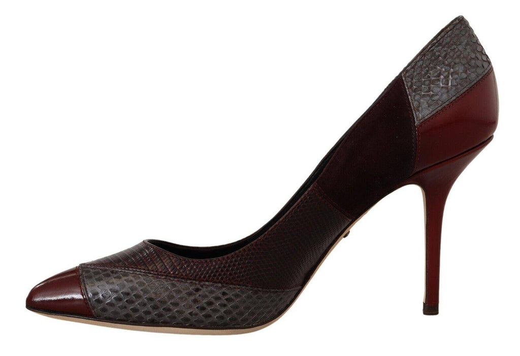 Escarpins Dolce & Gabbana en cuir exotique multicolore, talons hauts élégants et chaussures à la mode pour femmes.
