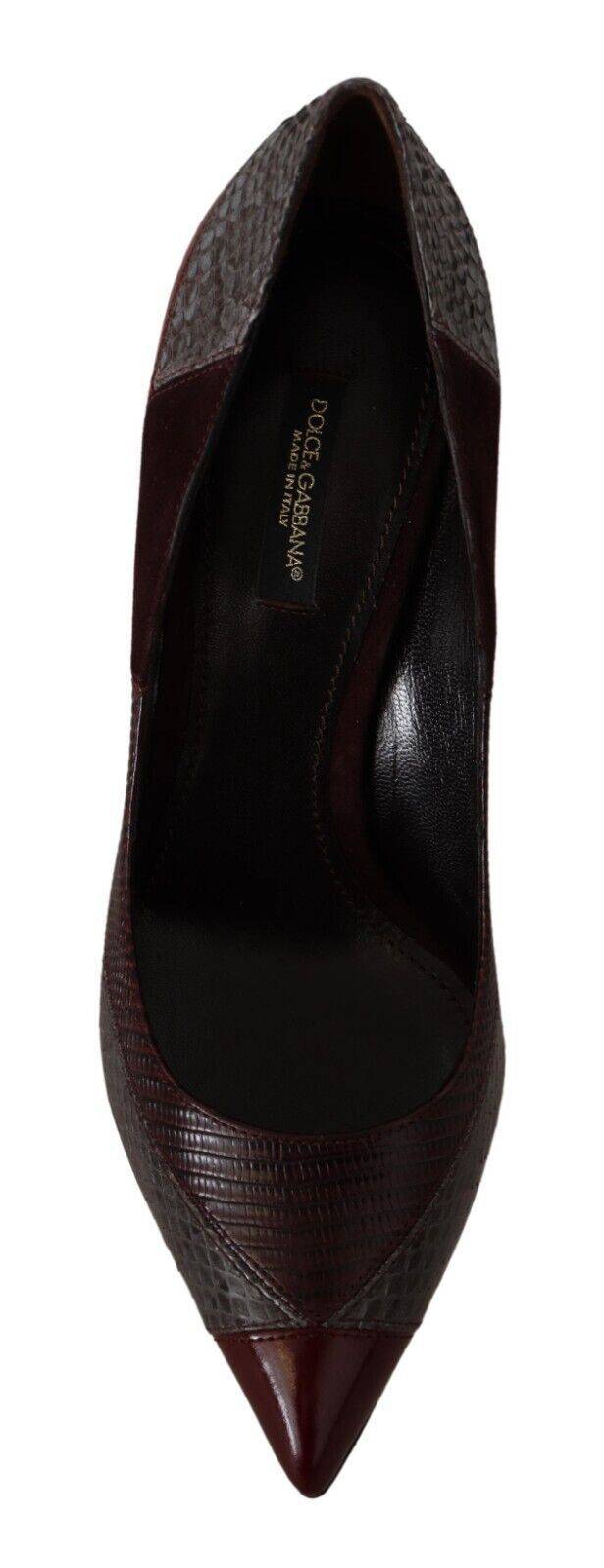 Escarpins Dolce & Gabbana en cuir exotique multicolore, talons hauts élégants et style sophistiqué.