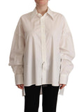 Chemise blanche en coton à manches longues avec col boutonné de Dolce & Gabbana, élégante et classique.