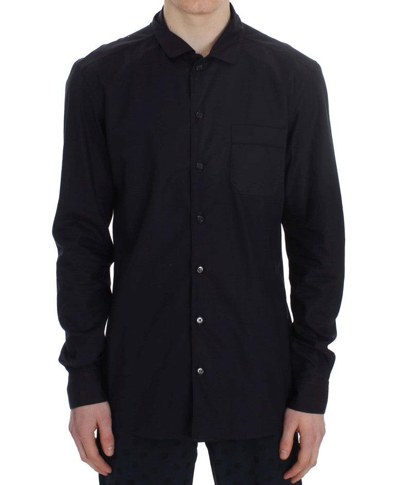 Chemise de pyjama en coton à rayures violettes Dolce & Gabbana, vêtement de détente élégant et confortable.
