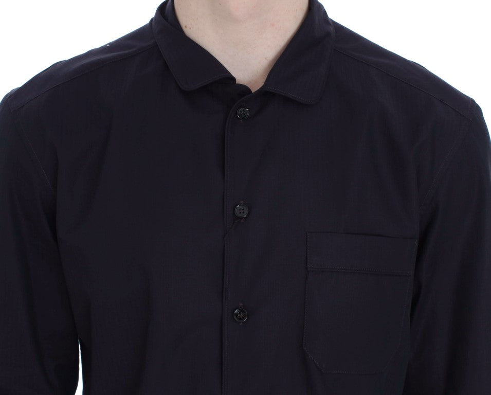 Chemise de pyjama en coton à rayures violettes Dolce & Gabbana, style décontracté et confortable pour le lounge.