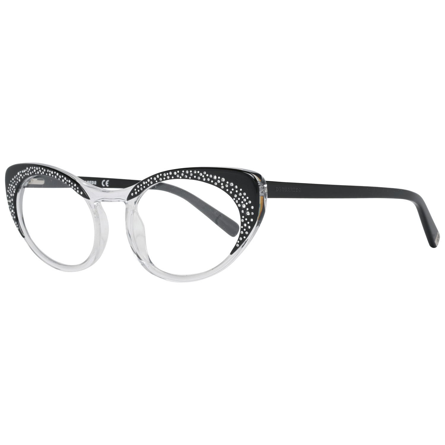 Lunettes noires pour femmes de la marque Dsquared², monture élégante en acétate avec détails modernes.