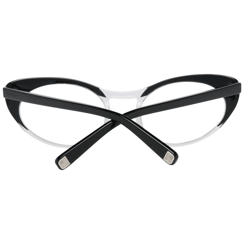 Lunettes noires pour femmes de la marque Dsquared², monture élégante avec détails modernes, vue de face.