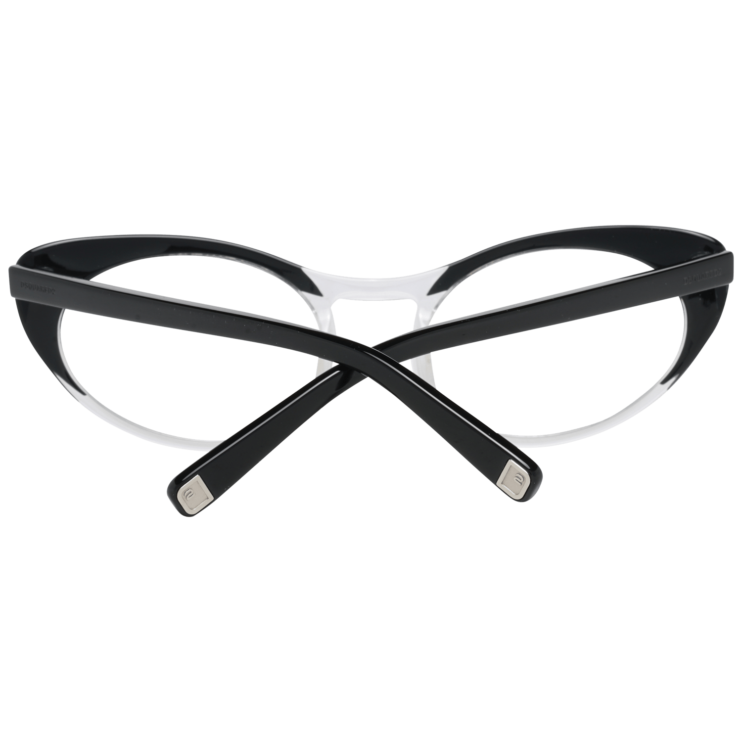 Lunettes noires pour femmes de la marque Dsquared², monture élégante avec détails modernes, vue de face.