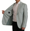 Blazer en cachemire et soie Dolce & Gabbana Light Green, coupe élégante et tissu doux visible sur l'image.
