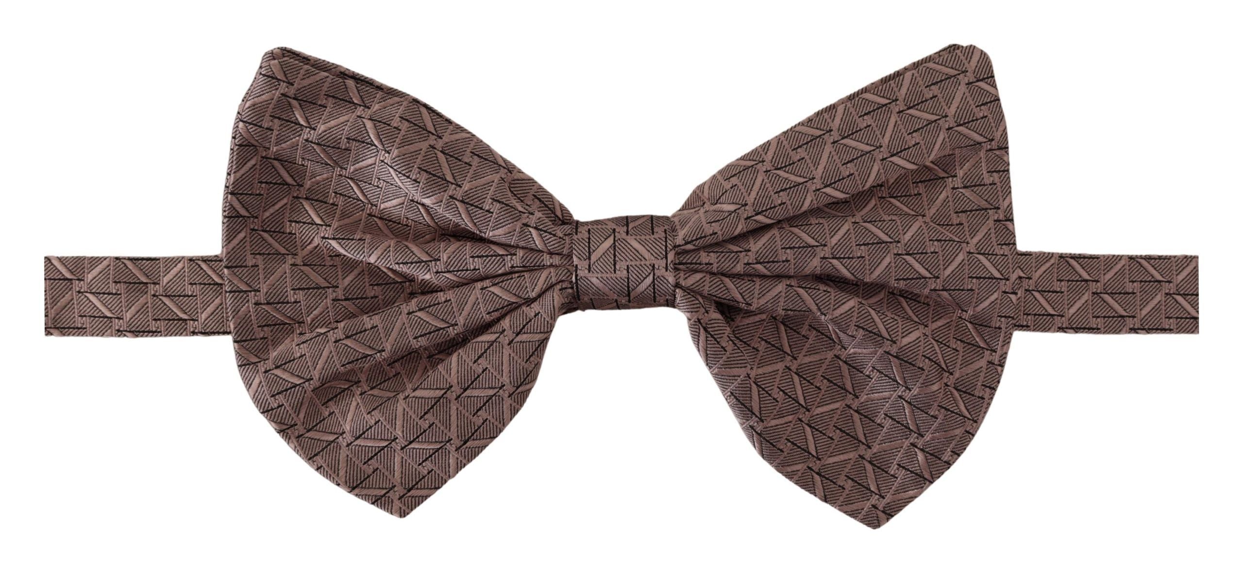 Dolce & Gabbana Brown Fantasy Print Adjustable Neck Papillon Bow Tie