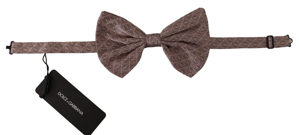 Dolce & Gabbana Brown Fantasy Print Adjustable Neck Papillon Bow Tie