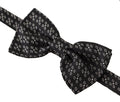 Dolce & Gabbana Dark Gray White Polka Dot 100% Silk Neck Papillon Tie