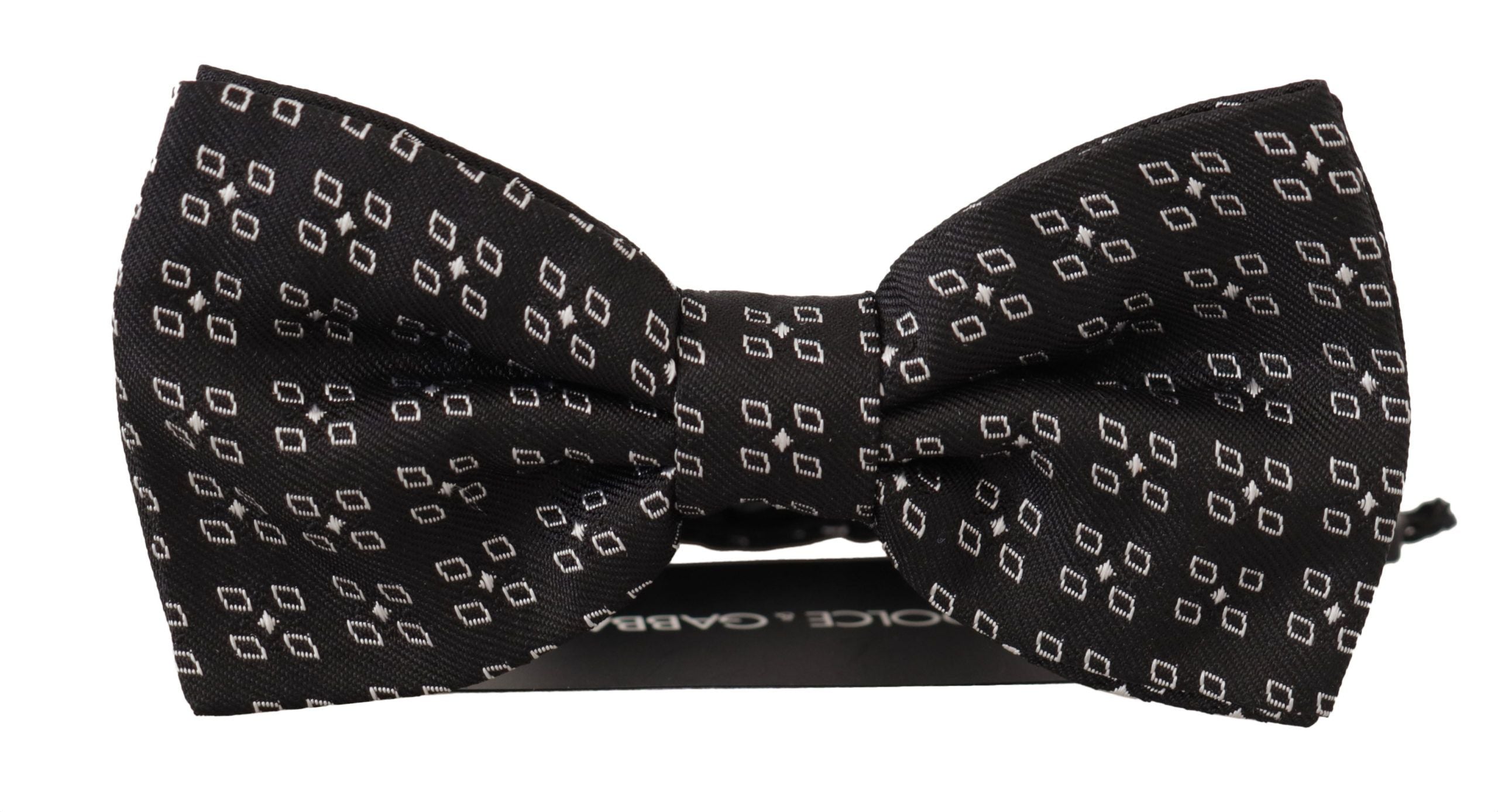 Dolce & Gabbana Dark Gray White Polka Dot 100% Silk Neck Papillon Tie