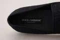Chaussures Mocassins Dolce & Gabbana noires à jacquard floral, élégantes slippers en tissu pour femmes.