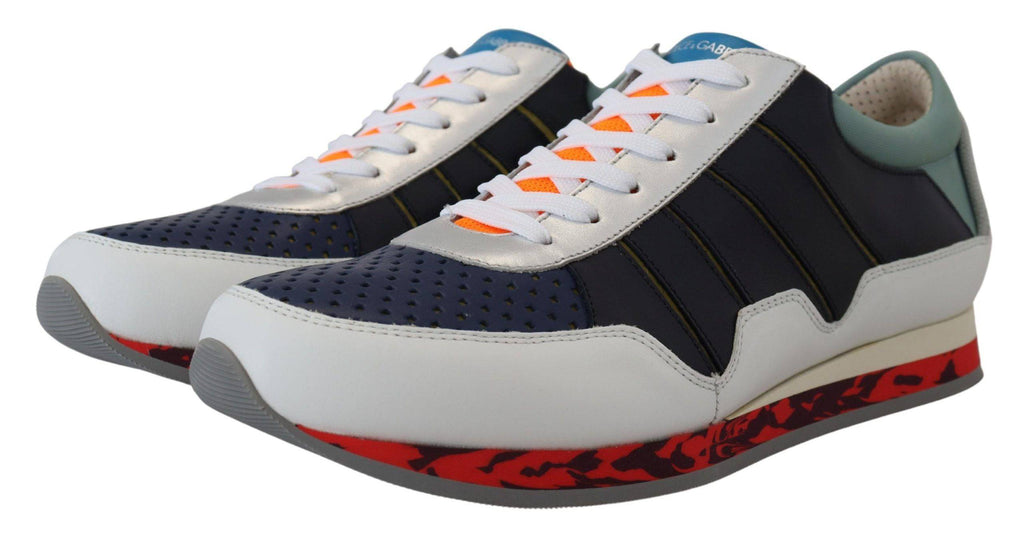 Baskets basses sport en cuir multicolore de Dolce & Gabbana, style décontracté et coloré, vue de face.