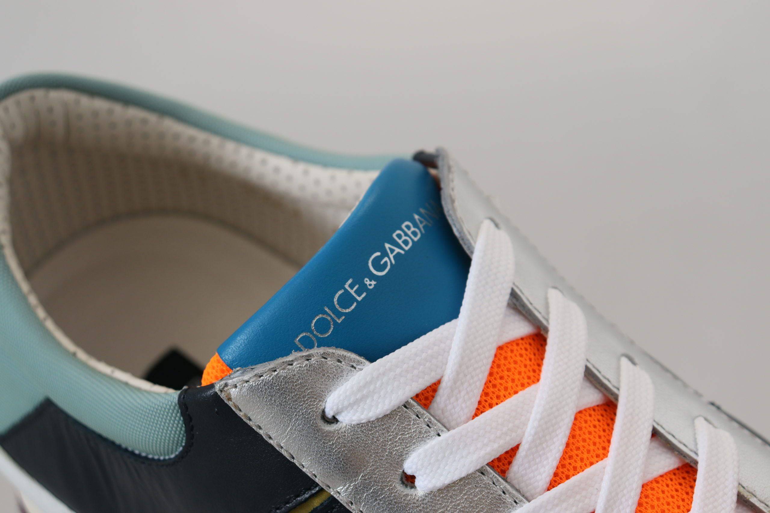 Chaussures de sport basses en cuir multicolore Dolce & Gabbana, style sportif élégant et moderne.