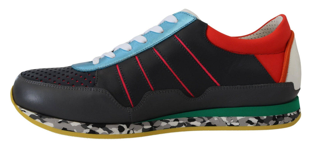 Chaussures de sport basses multicolores Dolce & Gabbana pour homme, baskets décontractées avec design vibrant et moderne.