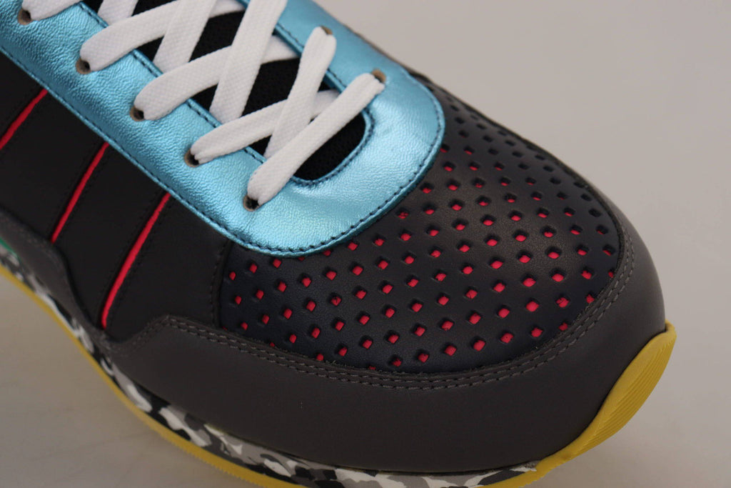 Chaussures sneakers basses multicolores Dolce & Gabbana Sport Low Top avec design coloré et détails modernes.