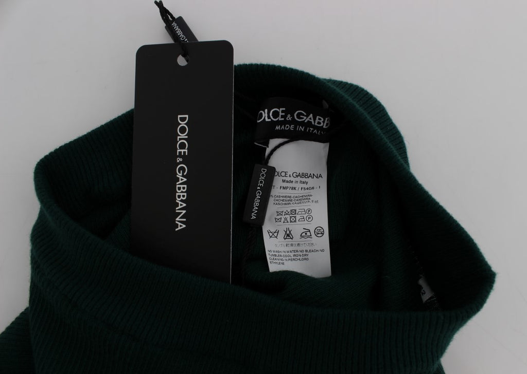 Pantalons Dolce & Gabbana en cachemire vert, collants extensibles et confortables, affichés sur un mannequin.