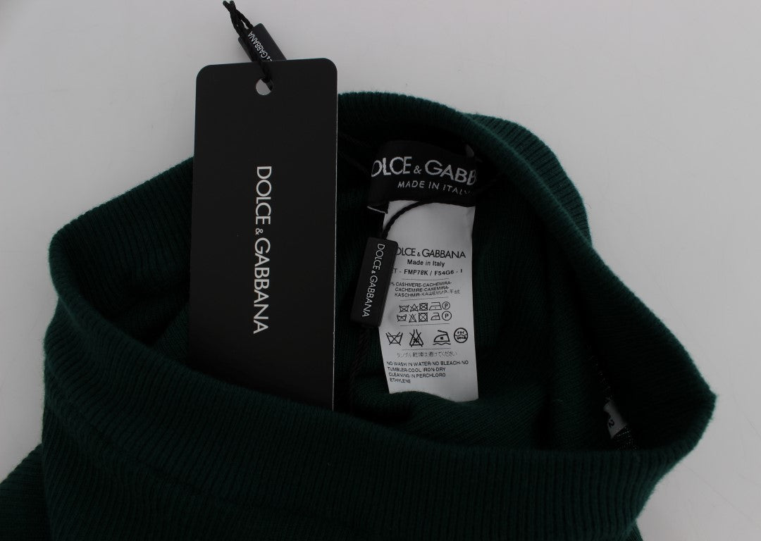 Pantalons Dolce & Gabbana en cachemire vert, collants extensibles et confortables, affichés sur un mannequin.