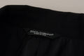 Blazer noir double boutonnage Dolce & Gabbana, veste élégante en tissu sophistiqué, vue de face sur fond neutre.