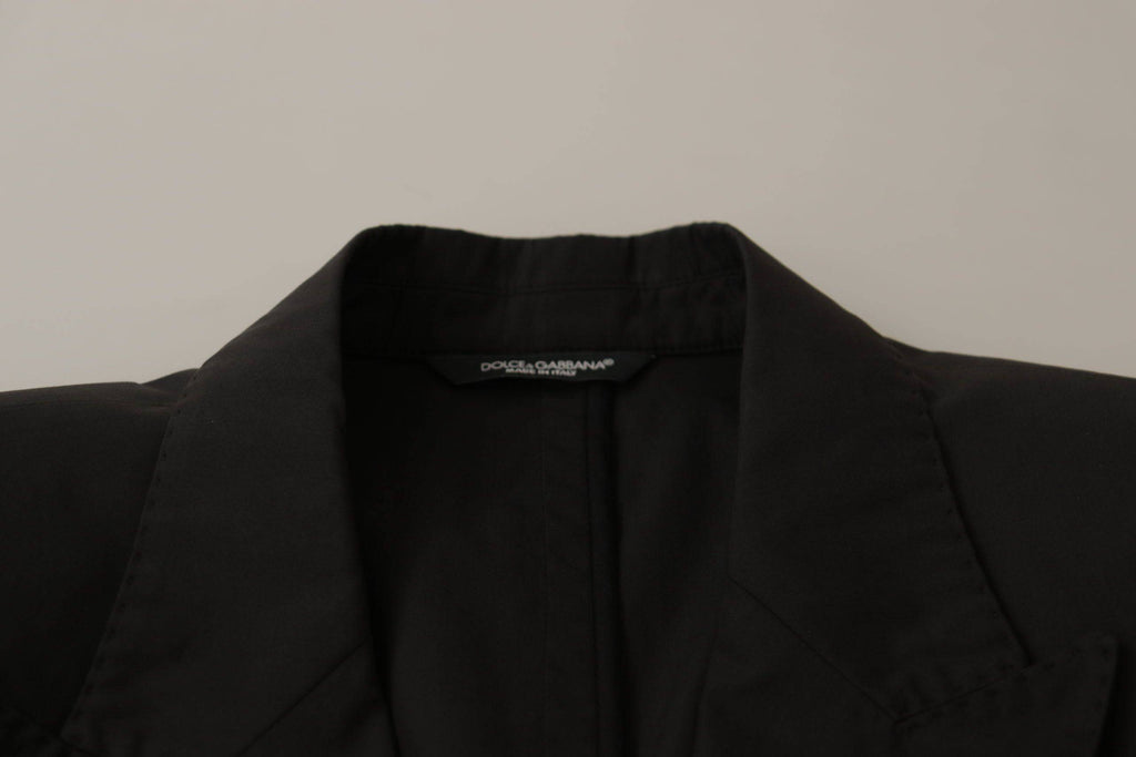 Veste blazer noire à un bouton Dolce & Gabbana Taormina, coupe classique et élégante, vue de face sur fond neutre.