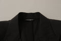 Veste blazer noire à un bouton Dolce & Gabbana Taormina, coupe classique et élégante, vue de face sur fond neutre.