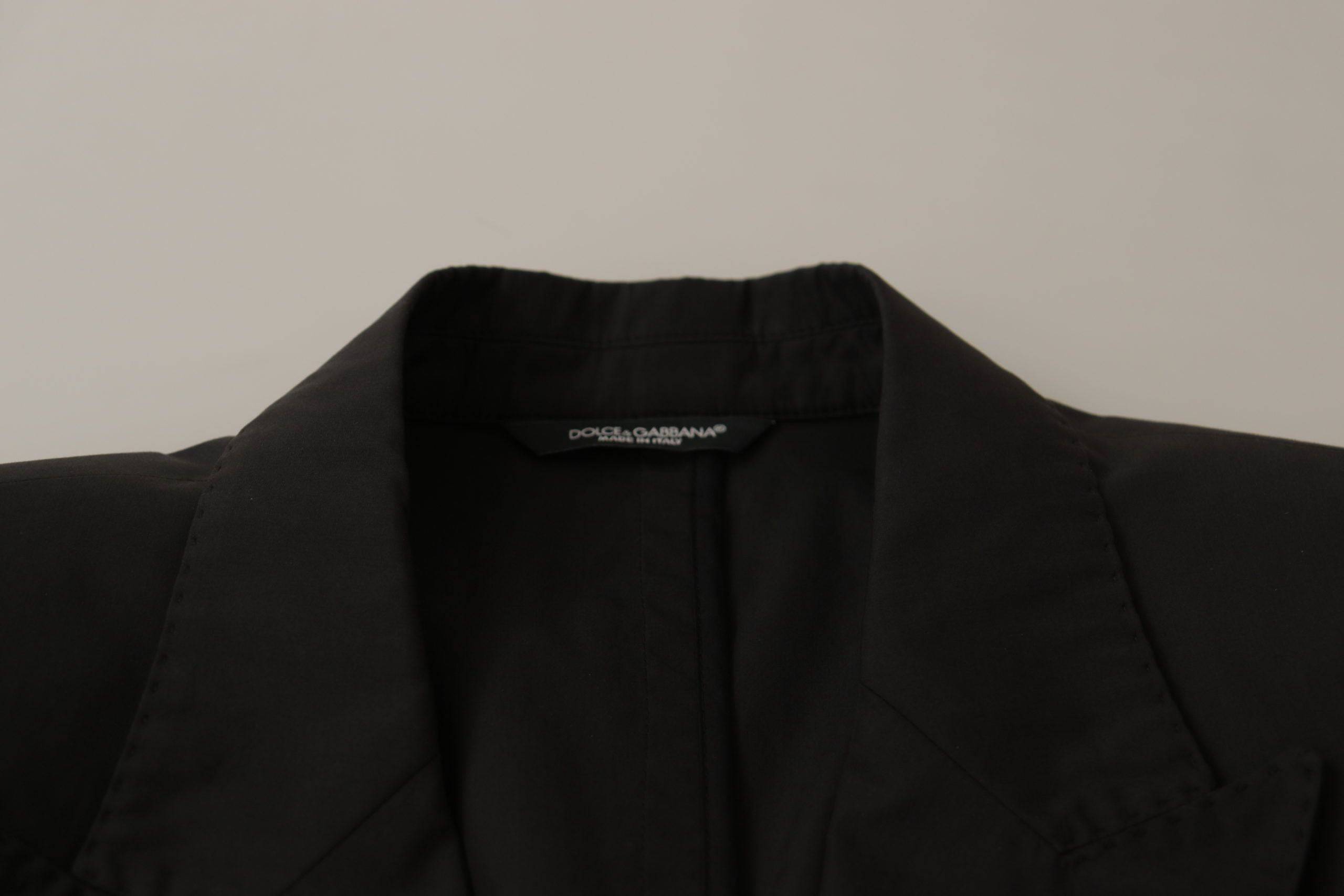 Veste blazer noire à un bouton Dolce & Gabbana Taormina, coupe classique et élégante, vue de face sur fond neutre.