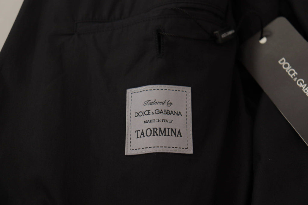 Veste noire pour homme Dolce & Gabbana Taormina à un bouton, coupe élégante et tissu de qualité.