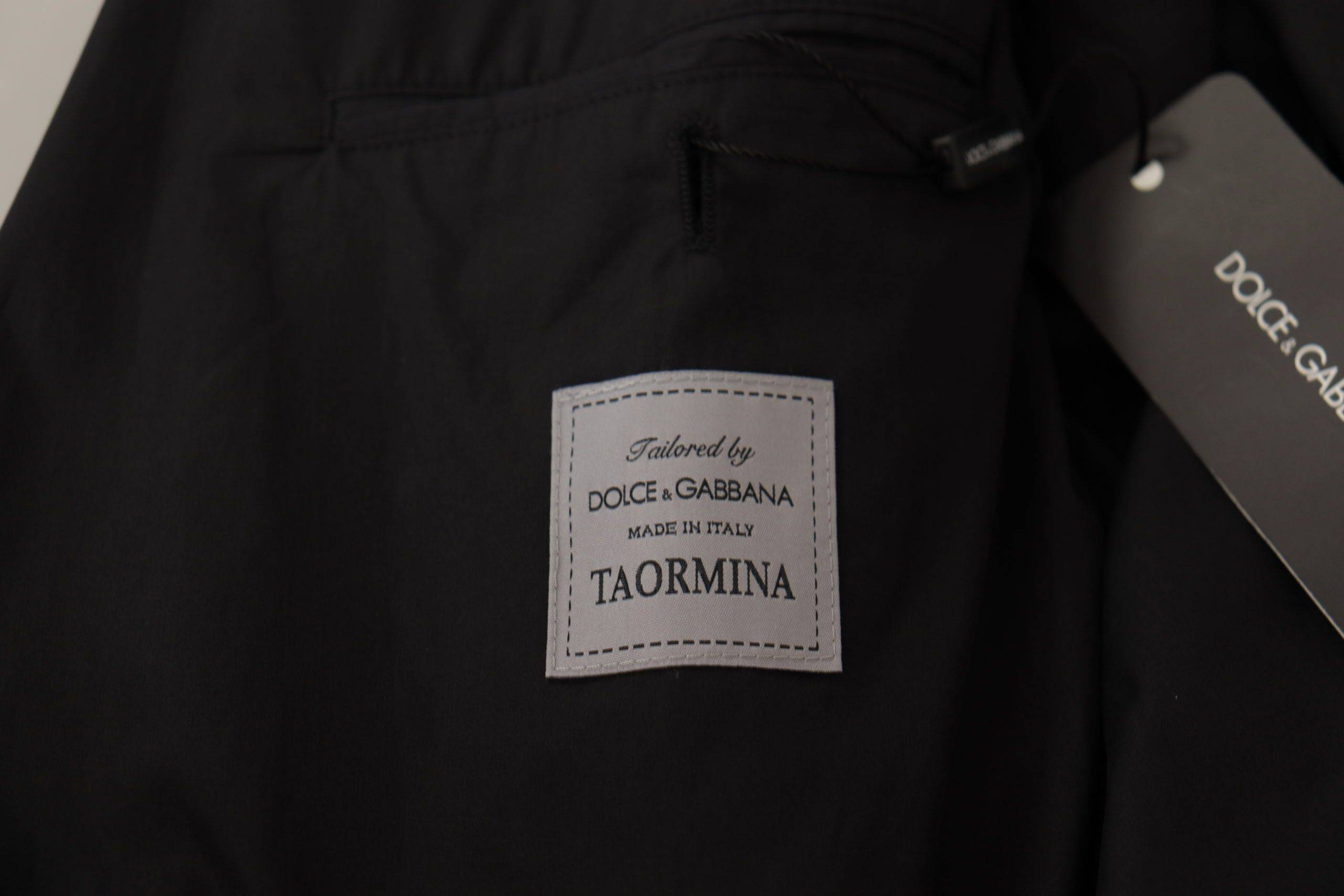 Veste noire pour homme Dolce & Gabbana Taormina à un bouton, coupe élégante et tissu de qualité.