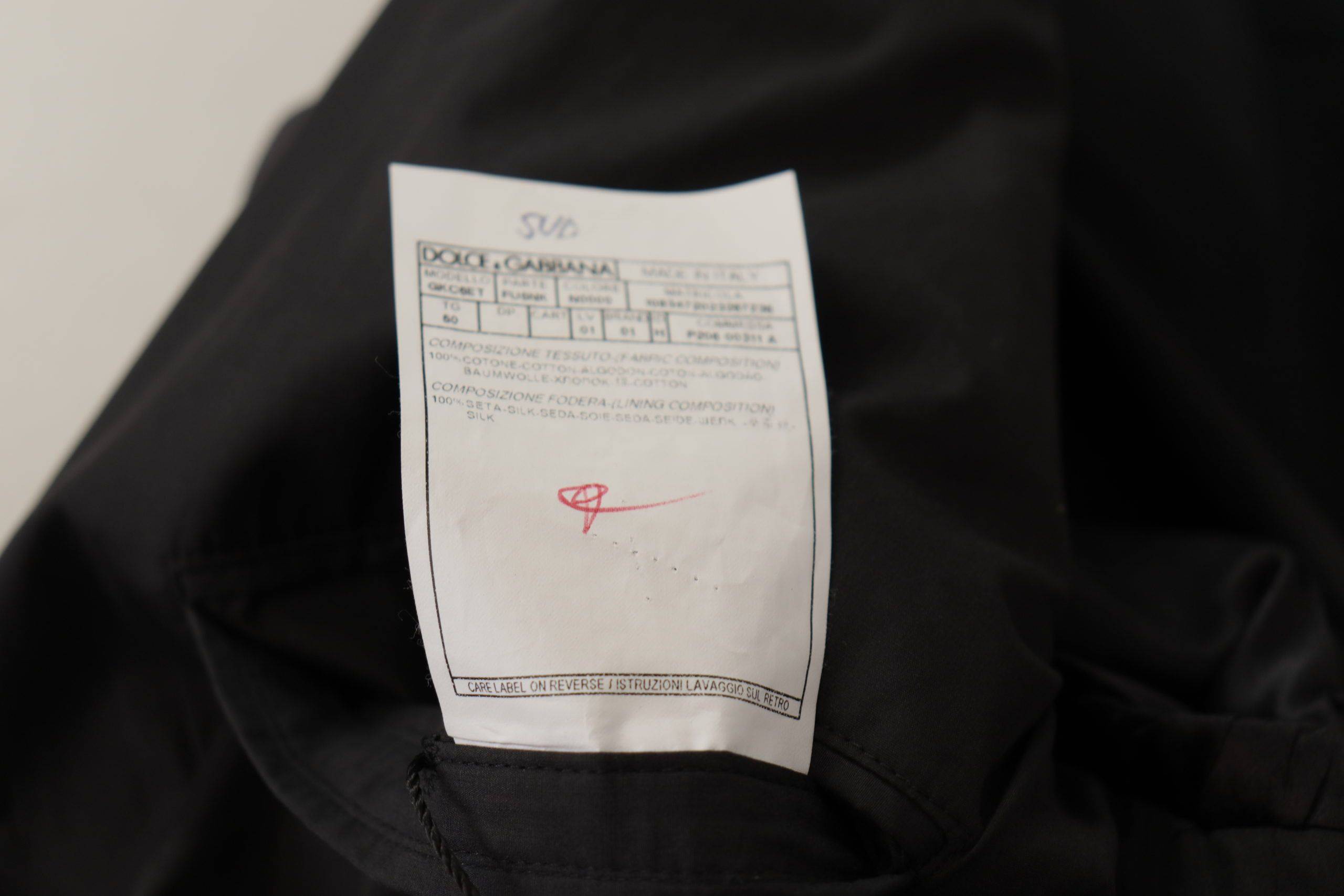 Veste noire à simple boutonnage Dolce & Gabbana Taormina, blazer élégant en tissu structuré, vue de face.