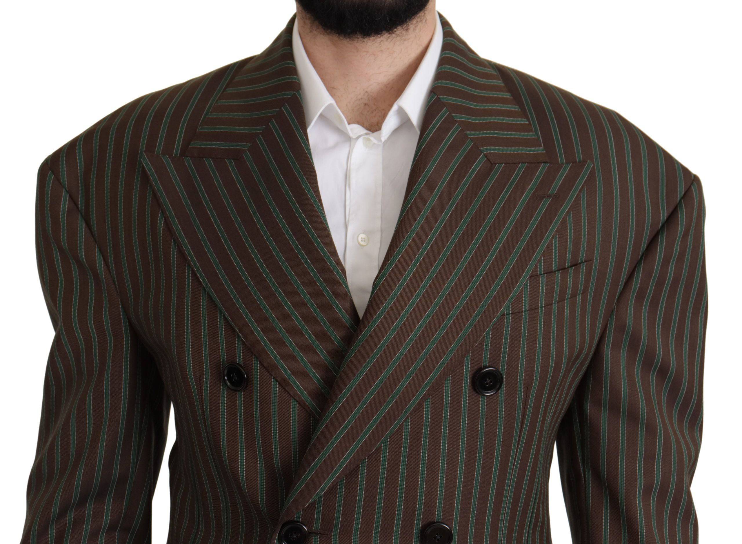 Blazer double boutonnage Dolce & Gabbana à rayures multicolores, coupe élégante et style sophistiqué pour homme ou femme.