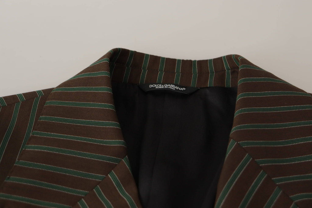 Blazer double boutonnage à rayures multicolores de Dolce & Gabbana, veste élégante pour homme ou femme.