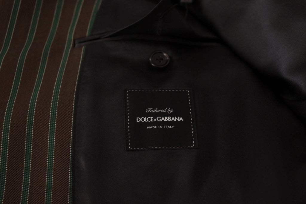 Blazer pour homme Dolce & Gabbana à rayures multicolores, double boutonnage, coupe élégante et tissu de qualité.