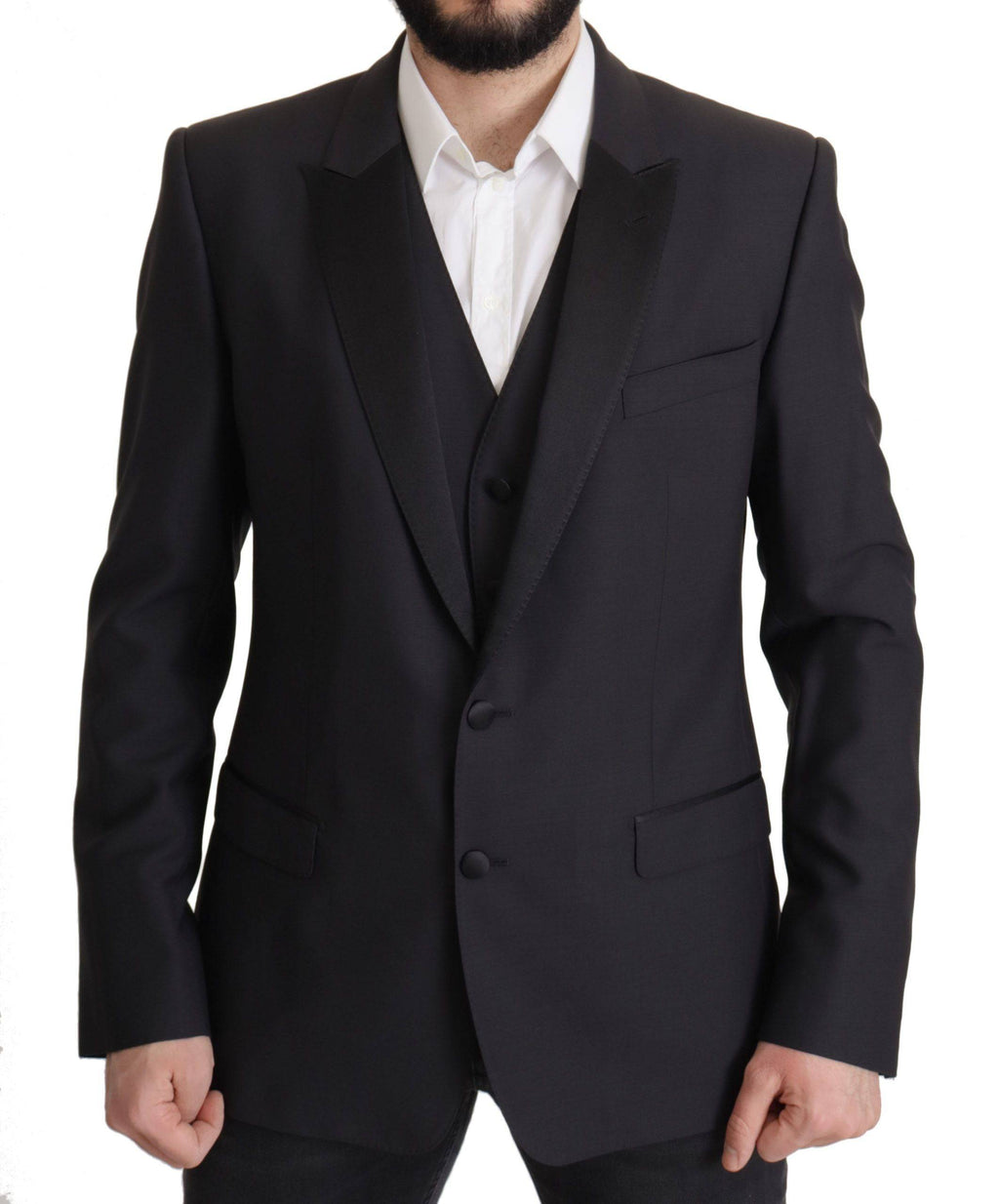 Veste blazer noire à un bouton Dolce & Gabbana Martini, coupe simple et élégante, en tissu léger et sophistiqué.