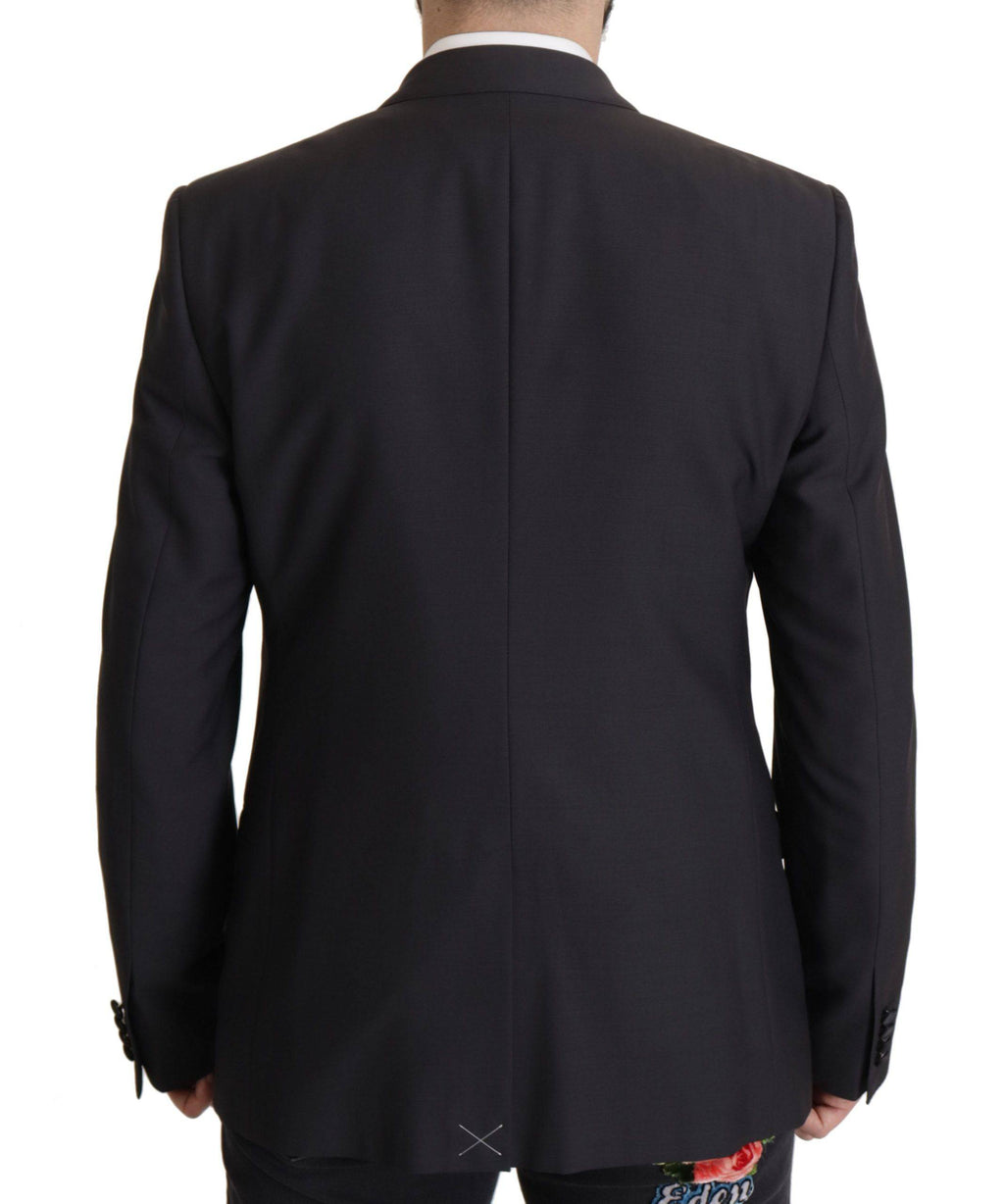 Blazer homme Dolce & Gabbana en laine bleue foncée, single-breasted, style Martini avec boutons.