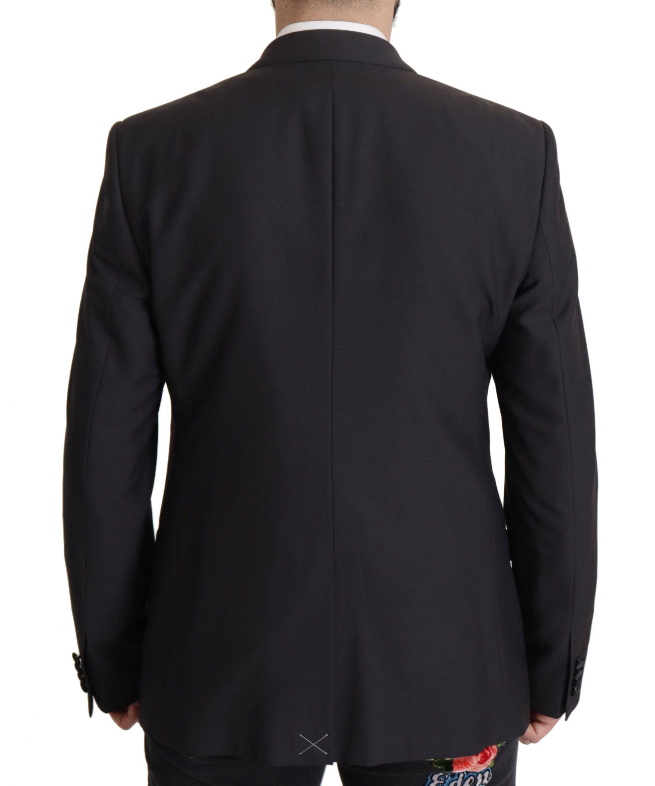 Blazer homme Dolce & Gabbana en laine bleue foncée, single-breasted, style Martini avec boutons.