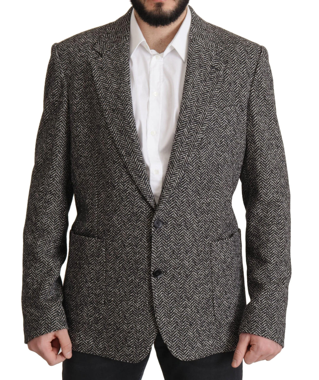 Veste blazer Dolce & Gabbana en coton gris à coupe simple, style fantaisie avec boutons devant, pour homme ou femme.