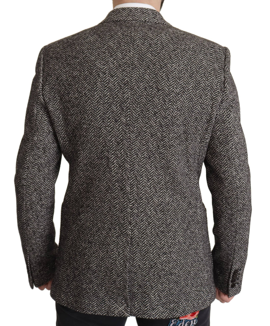 Veste blazer fantasy en coton gris de Dolce & Gabbana, à boutonnière simple, élégante et sophistiquée.